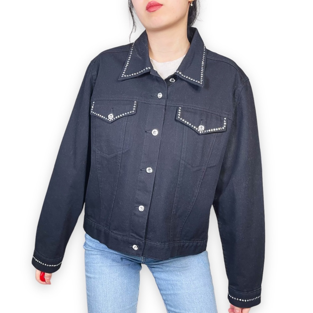 Vintage Christine Alexander Rhinestone Denim Jacket Size M